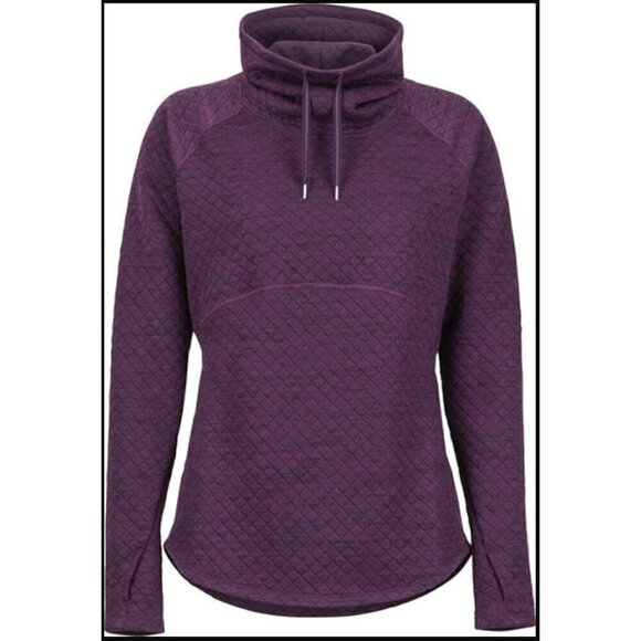 Marmot Tops - Marmot Women 's Annie Purple Long Sleeve Quilted Jacquard Cowl Neck Pullover S